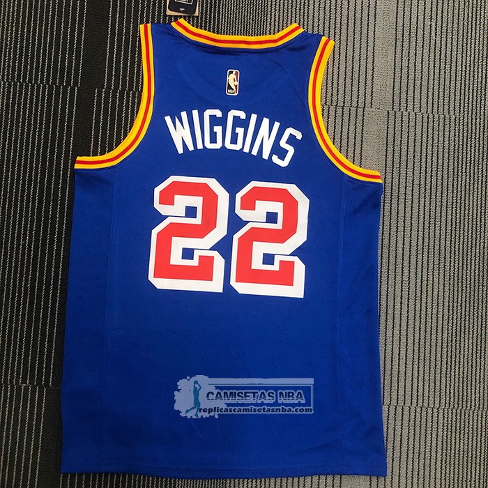 Camiseta Golden State Warriors Andrew Wiggins NO 22 75th Anniversary Azul